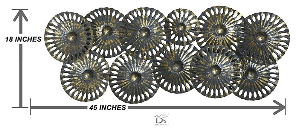 DecorShore Gold and Gray Abstract Metal Decorative Wall Art