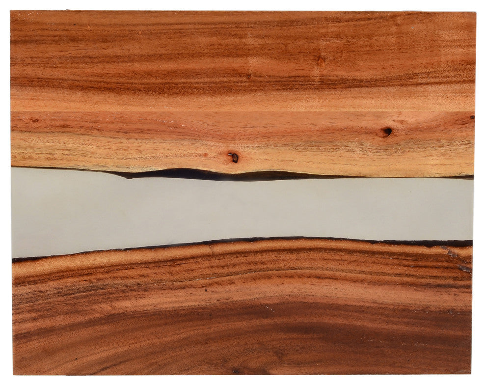 Rivers Edge 22" Acacia Wood and Acrylic End Table