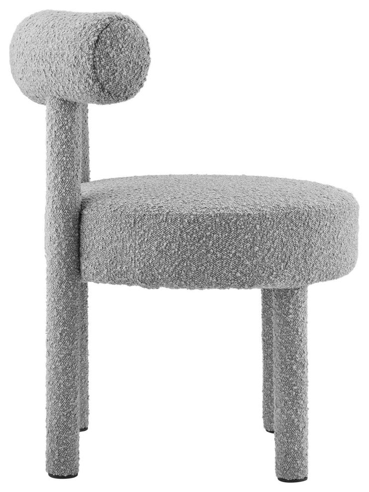 Toulouse Boucle Fabric Dining Chair - Light Gray
