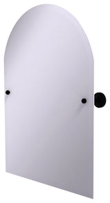 Frameless Arch Top Beveled Edge Tilt Mirror, Matte Black
