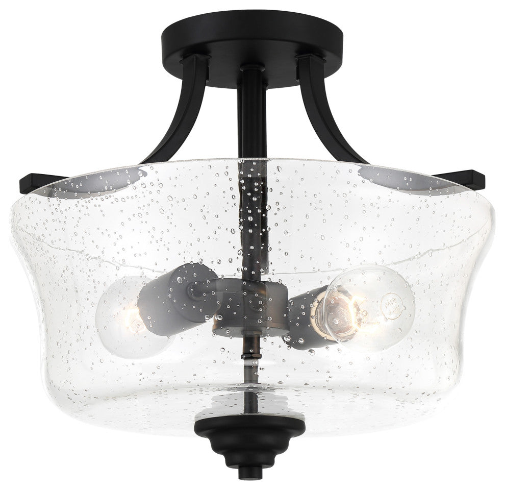Minka-Lavery 4922-66A, 2-Light Semi Flush Mount, Shyloh, Coal