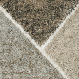 Canton Geometric Grey/Brown Indoor Area Rug, 6'7"x9'6"