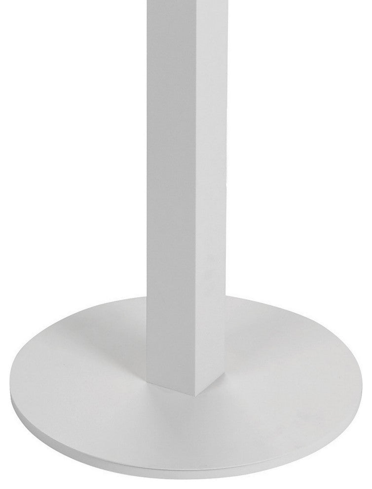Benzara BM287742 Keli 43" Outdoor Bar Table, White Aluminum Frame