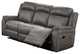 Benzara BM232609 Fabric Manual Motion Sofa With Pillow Top Arms, Gray