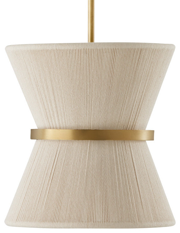 Capital Lighting 341211 Cecilia 12"W Pendant - Bleached Natural Rope / Patinaed
