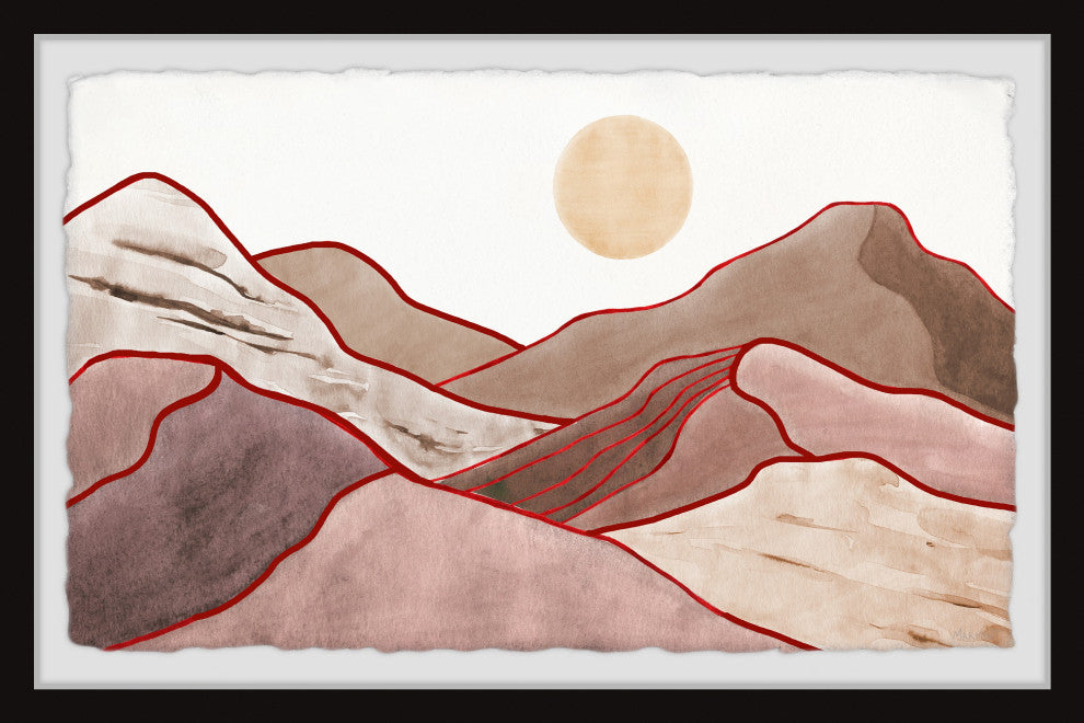"Climb the Red Mountains" Framed Painting Print, 36x24