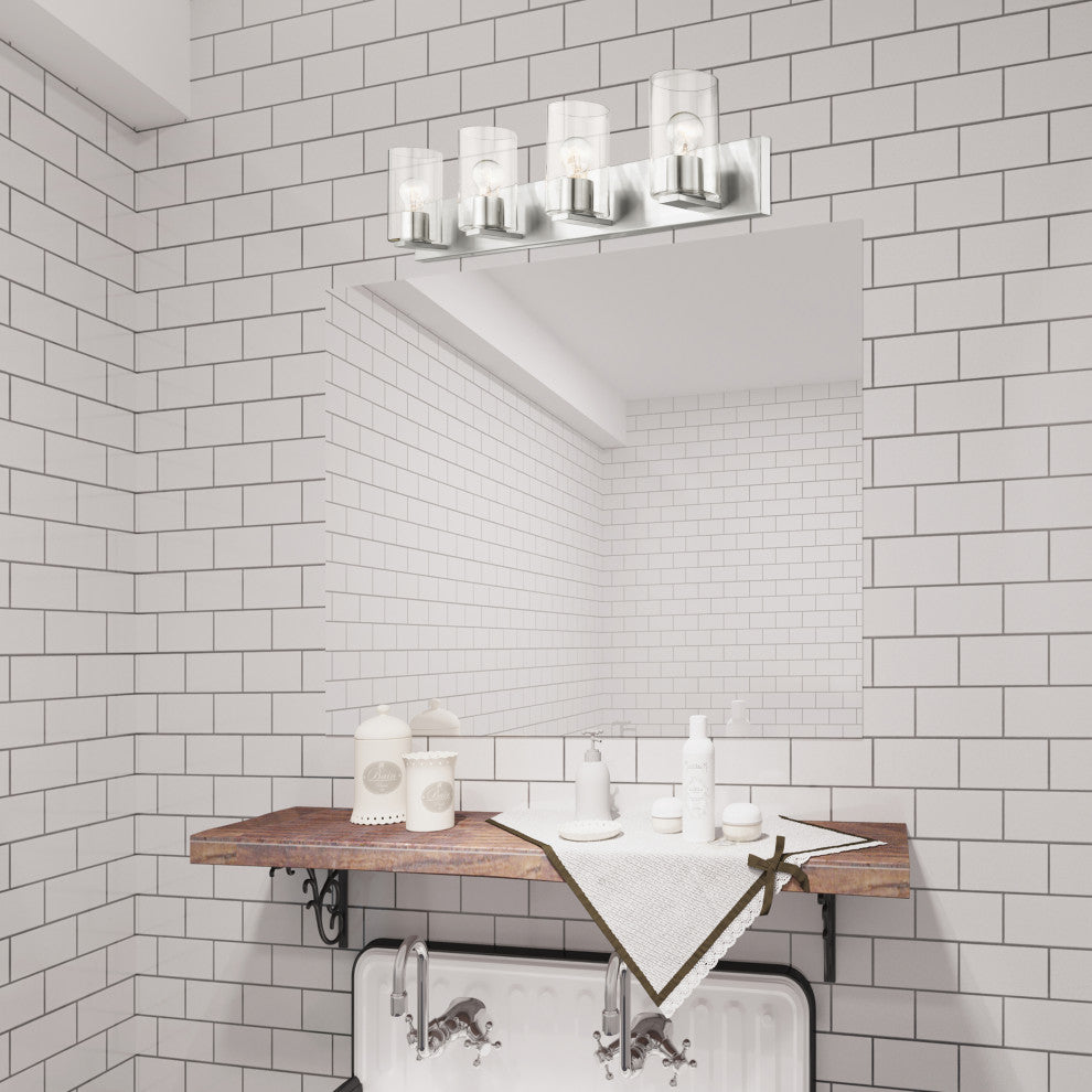 Livex Lighting Zurich 4 Light Brushed Nickel Large Vanity Sconce