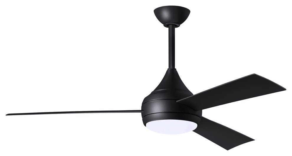 Donaire Paddle Fan Integrated LED, Matte Black, Matte Black Blades