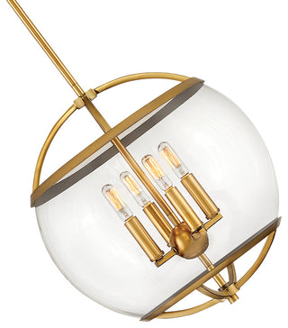 Hinkley Calvin Medium Orb Pendant, Heritage Brass