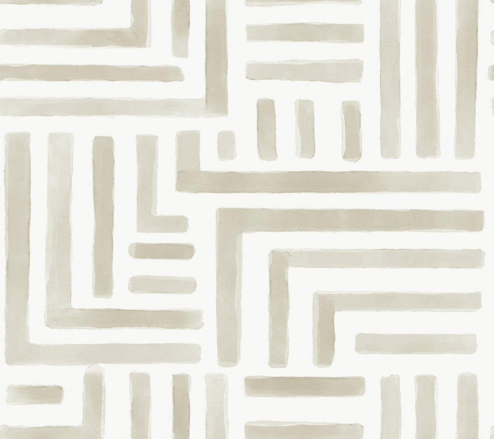 Painterly Labyrinth Light Neutral Wallpaper