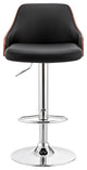 Asher Adjustable Black Faux Leather and Chrome Finish Bar Stool