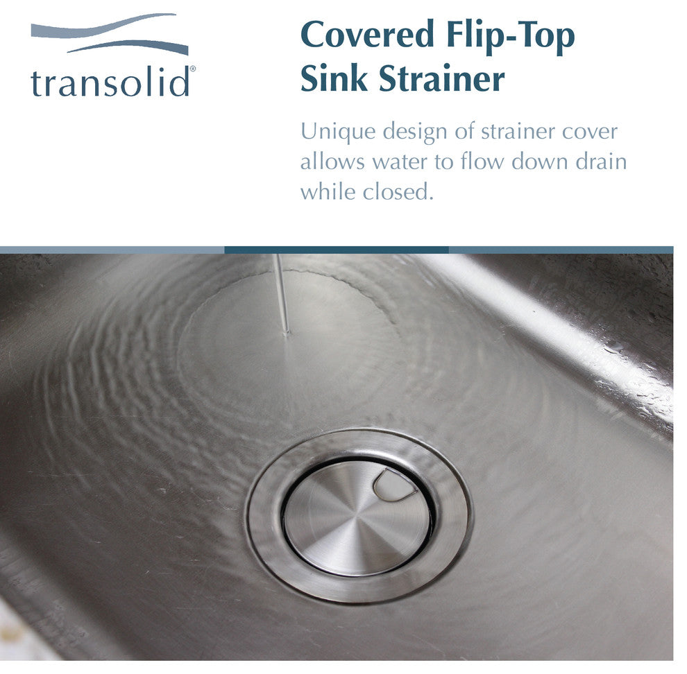 Transolid 3.5-in Covered Flip-Top Sink Strainer in Polished Stainless