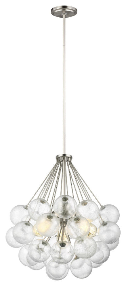 Visual Comfort Bronzeville 3-Light Pendant, Brushed Nickel