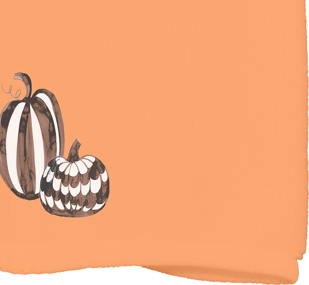 Pumpkin Duo 18"x30" Orange Halloween Hand Towel