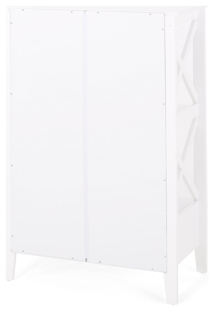 Lewis Bathroom Floor Storage Rack With Drawers, White