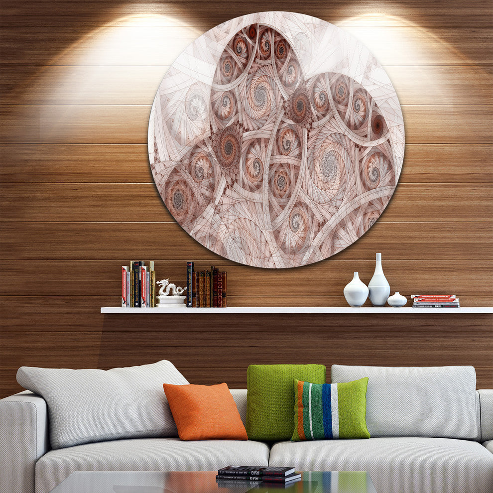 Symmetrical Fractal Flower Spiral, Floral Round Wall Art, 36"