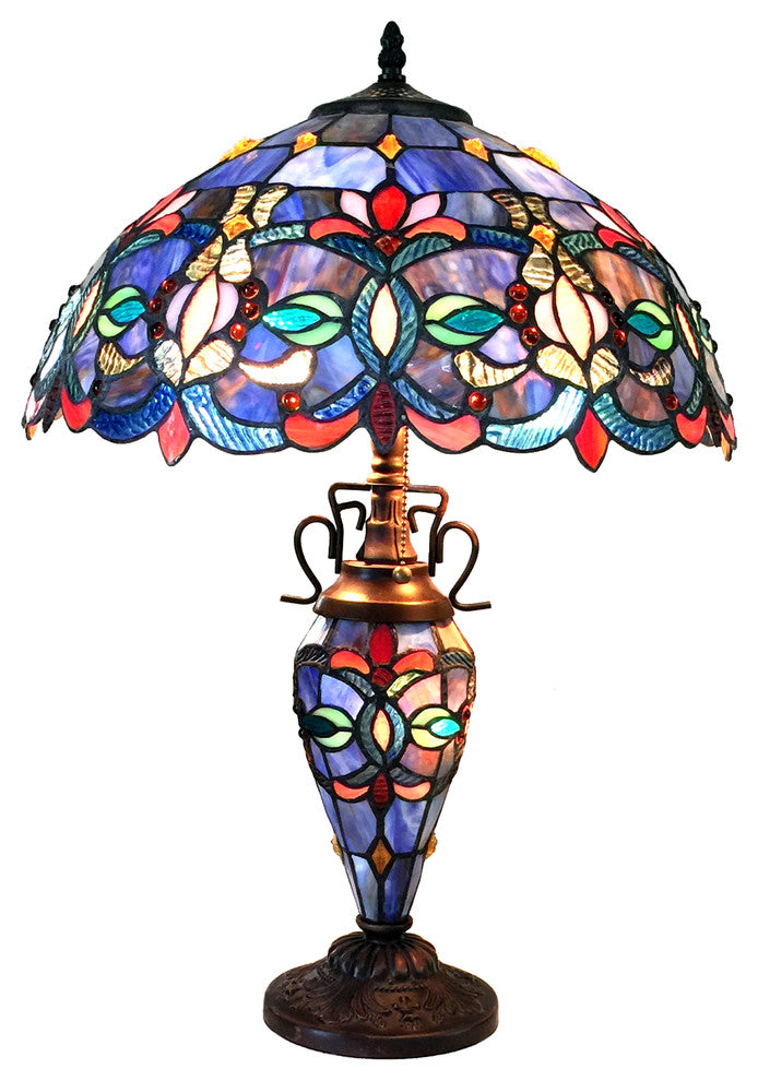 Priscilla 3-Light Victorian Double Lit Table Lamp 18"