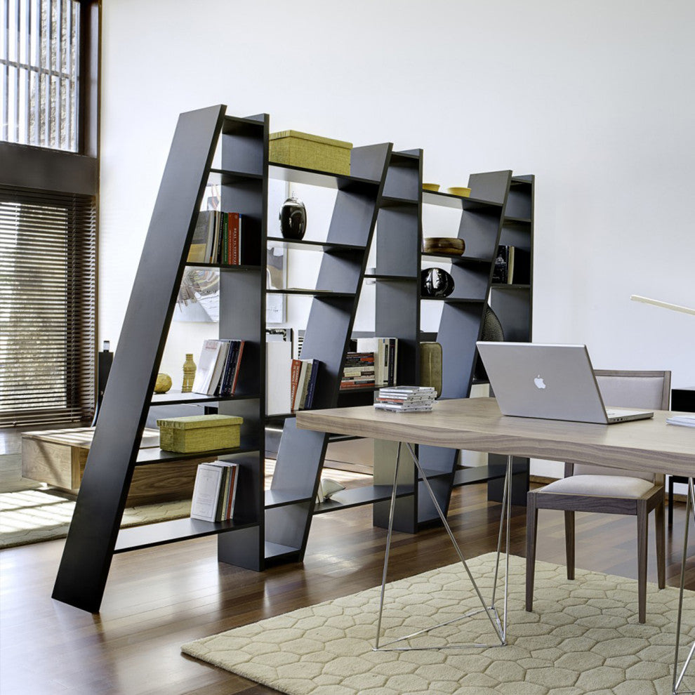 Tema Delta Modern Large Unique Display Shelving, Matte Black