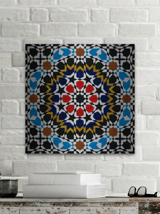 "Prismatic Origins" Painting Print, Brushed Aluminum, 18"x18"