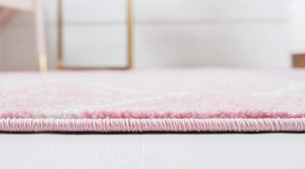 Rug Unique Loom Trellis Frieze Pink Square 6' 0 x 6' 0