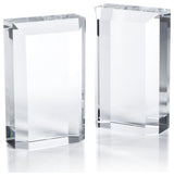 Carmac Crystal Glass Bookends, Set of 2