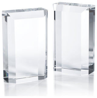 Carmac Crystal Glass Bookends, Set of 2