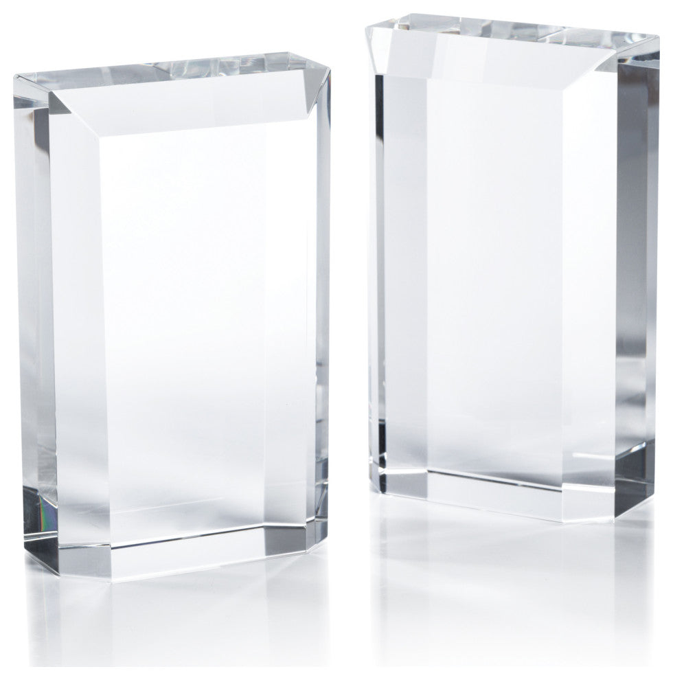 Carmac Crystal Glass Bookends, Set of 2