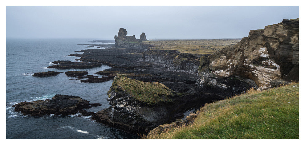 Rocky and Scenic Iceland Beach, Landscape Canvas Art Print, 60"x28"