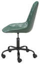Computer Chair, Faux Vinyl Leather, Steel, Green, Black, Home Business Office