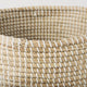 Maddie Light Brown & Black Seagrass Round Baskets (Set of 3)