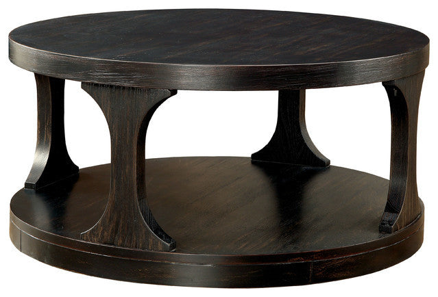 Benzara BM123823 Carrie Transitional Coffee Table, Antique Black