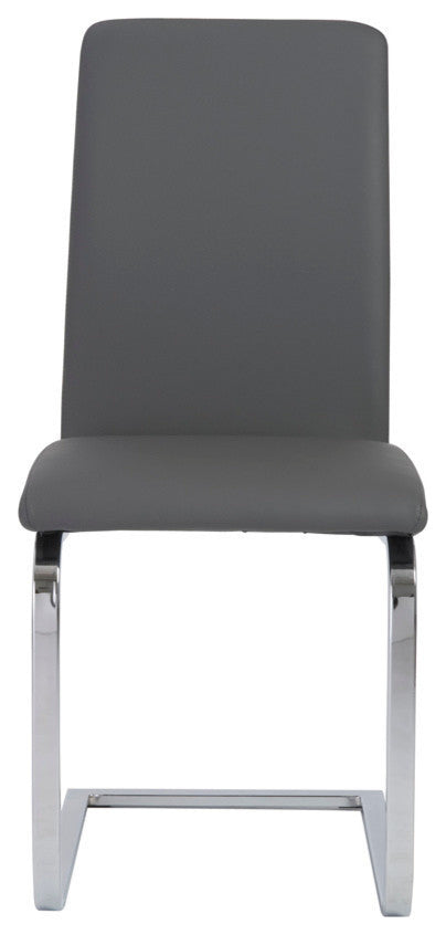 Cinzia Side Chair, Gray/Chrome