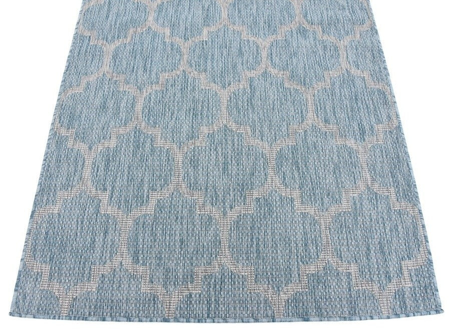 Unique Loom Aquamarine Trellis Outdoor 4' 0 x 6' 0 Area Rug