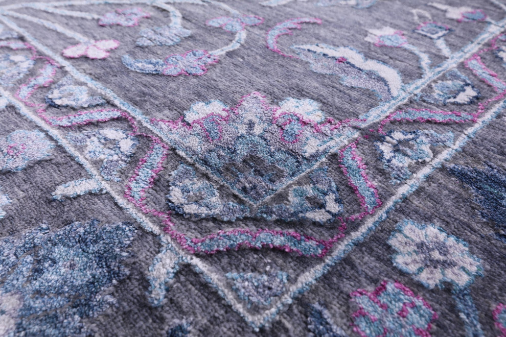 Hand Knotted Wool and Silk Persian Rug 9' 0" X 12' 3" Q8569