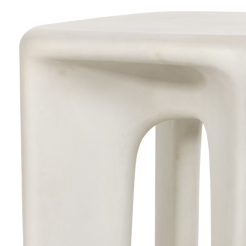Dante End Table-White Concrete
