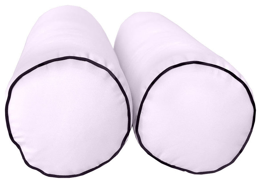 S6 Twin-XL Contrast Trim Mattress Bolster Pillow Outdoor Slip Cover ONLY AD107