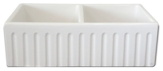 Fine Fixtures Snowdon Double Bowl Fireclay 32.25" Farmhouse Kitchen Sink