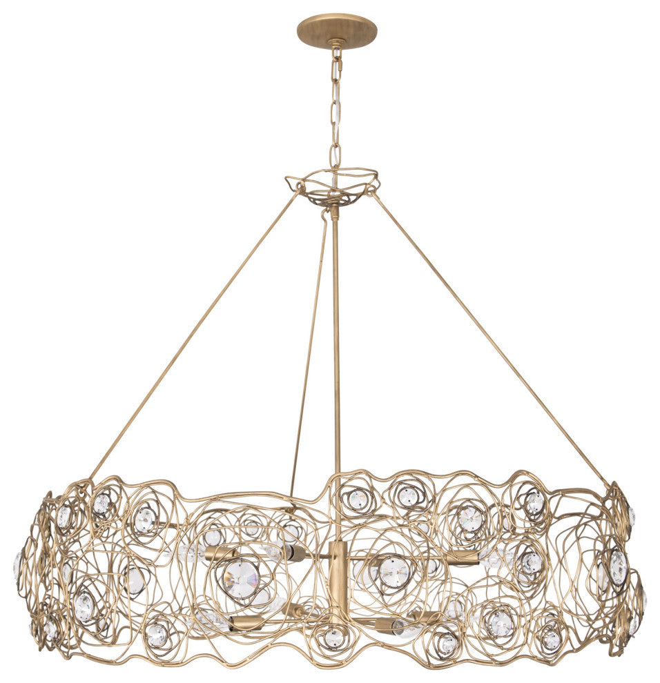 Varaluz 500C08 Ethereal Rose 8 Light 40"W Abstract Drum - Havana Gold Ombre