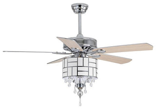 Safavieh Fint Ceiling Light Fan, Chrome