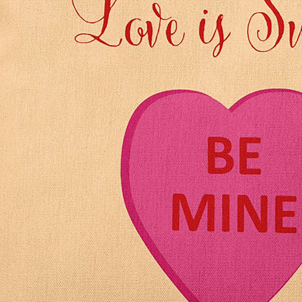 Love Is Sweet Decorative Throw Pillow, Soft Lemon, 20"x20"