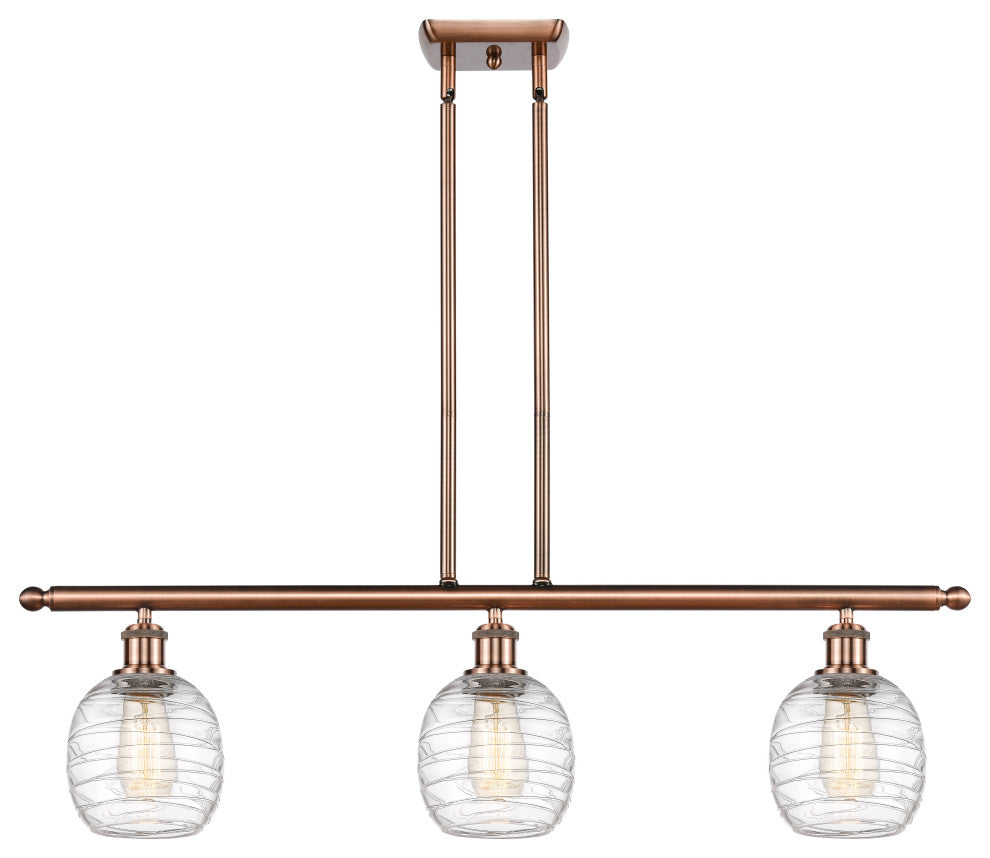 Innovations 516-3I-AC-G1013 3-Light Island Light, Antique Copper