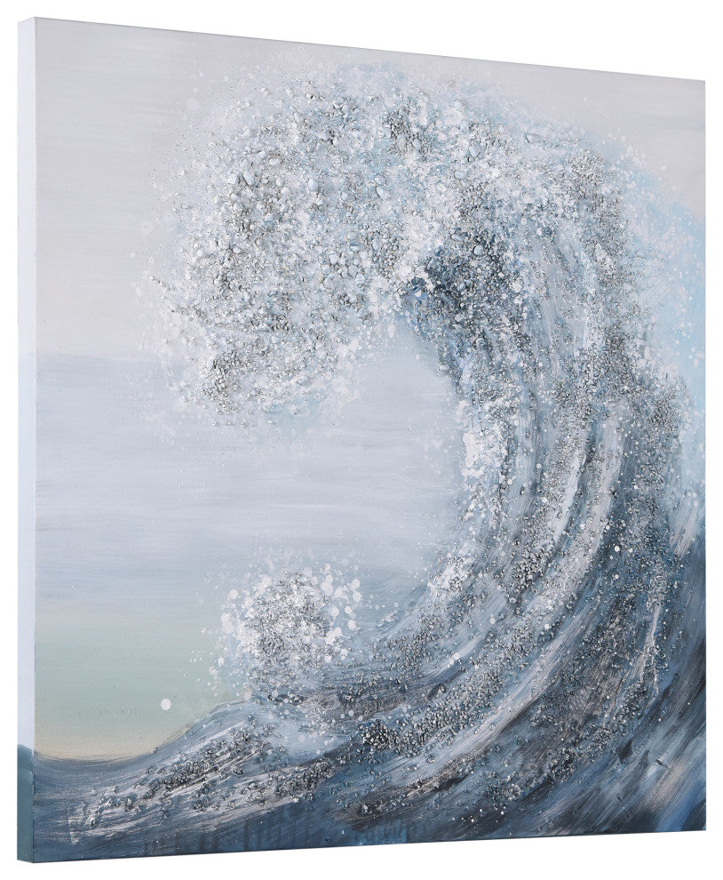 Crystal Wave Textured Metallic Hand Painted Wall Art by Martin Edwards