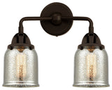 Small Bell Bath Vanity Light, Oil Rubbed Bronze, Silver Plated Mercury