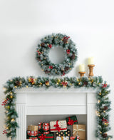 2-Pack 9' Pre-Lit Christmas Garland with 50 Warm White Lights with Timer