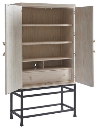 Open-door interior view on white background; shows shelves and drawer but not a standard white-full or lifestyle crop.