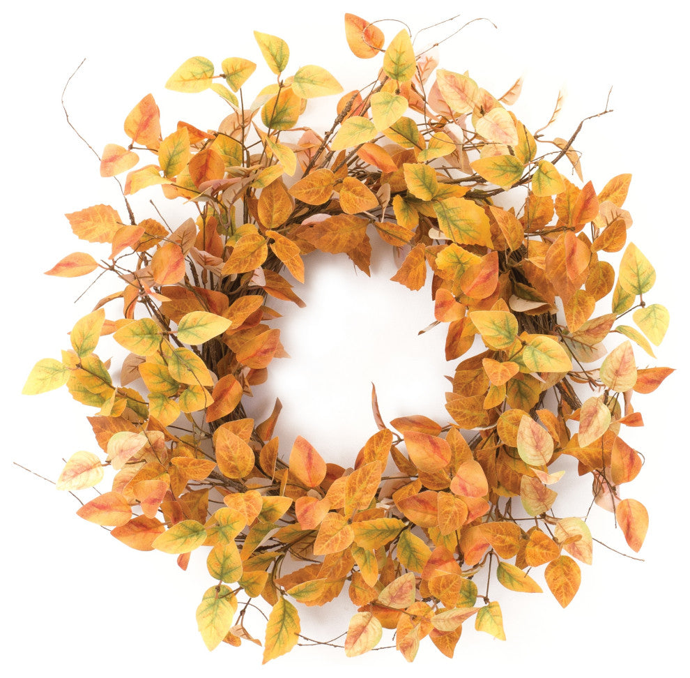 Mixed Fall Foliage Wreath 21.5"D