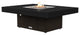 Rectangular Fire Pit Table, 48x36, Natural Gas, Black Top, Bronze