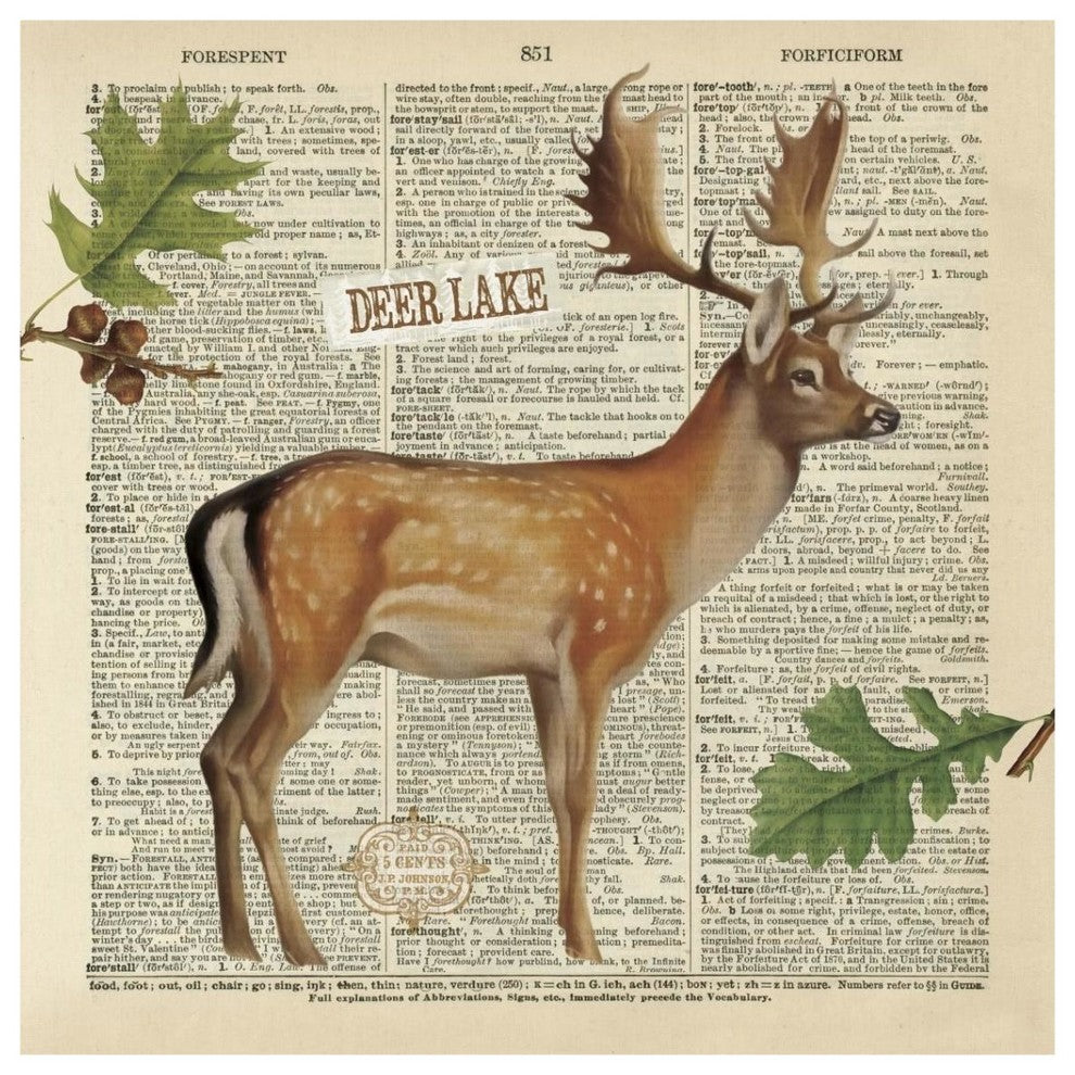 "Lodge Collage III" Digital Paper Print by Katie Pertiet, 38"x38"