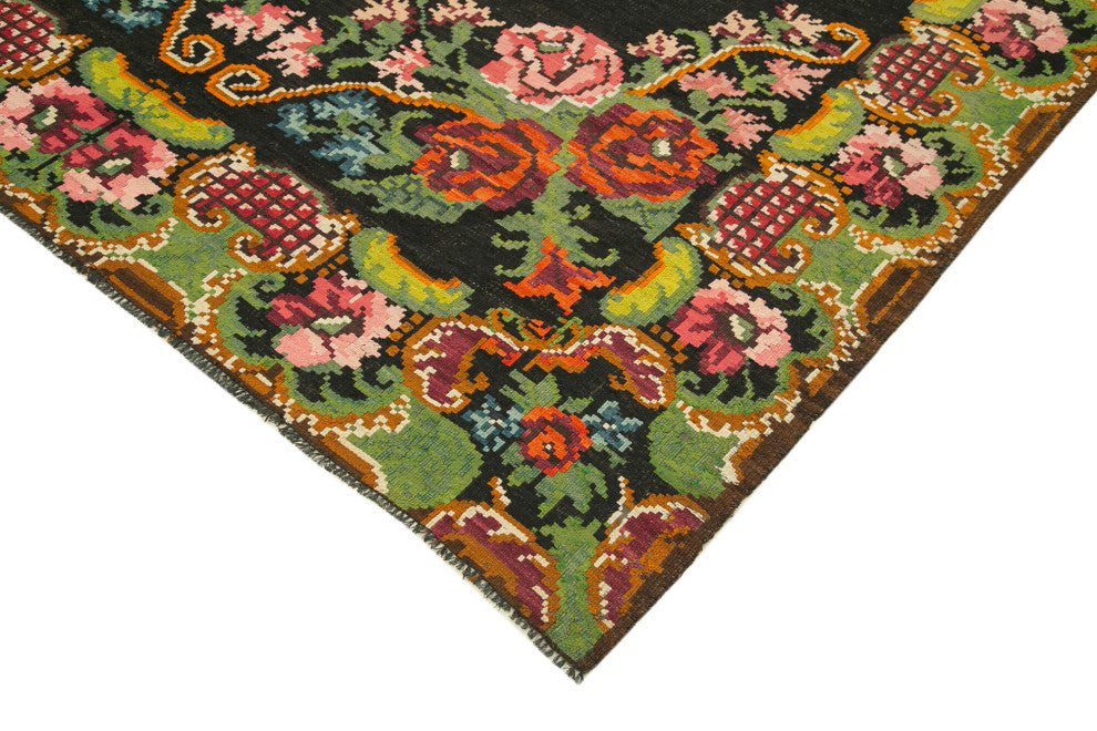 Rug N Carpet - Handmade Moldovian 7' 2'' x 12' 8'' Vintage Floral Kilim Rug