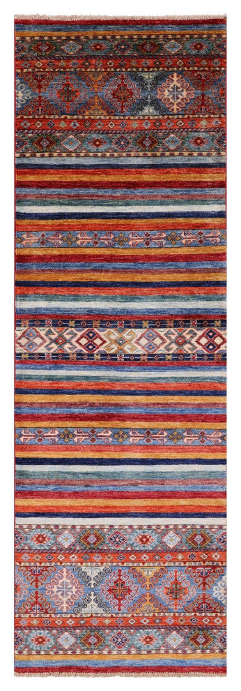 Hand Knotted Super Kazak Khorjin Runner Rug 2' 8" X 8' 1" Q11004